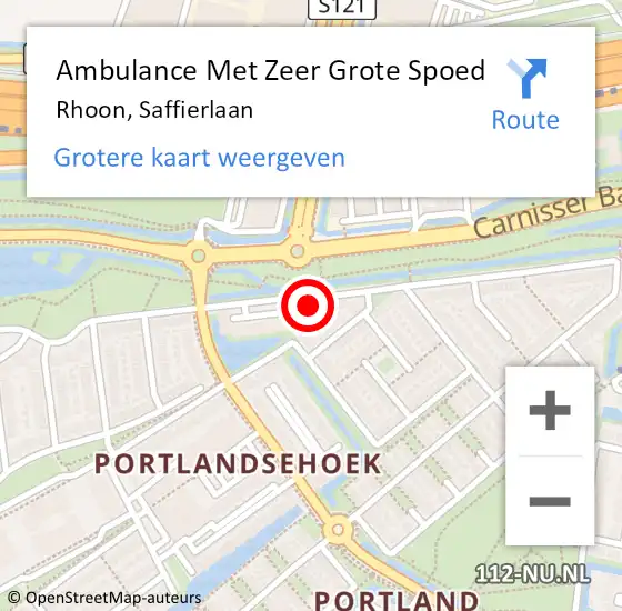 Locatie op kaart van de 112 melding: Ambulance Met Zeer Grote Spoed Naar Rhoon, Saffierlaan op 2 oktober 2024 14:28