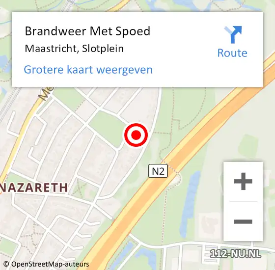 Locatie op kaart van de 112 melding: Brandweer Met Spoed Naar Maastricht, Slotplein op 2 oktober 2024 15:03