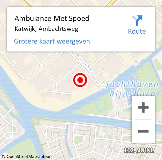 Locatie op kaart van de 112 melding: Ambulance Met Spoed Naar Katwijk, Ambachtsweg op 2 oktober 2024 15:36