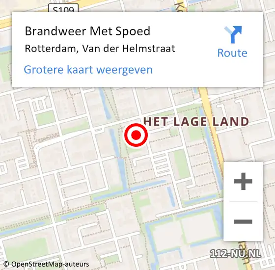 Locatie op kaart van de 112 melding: Brandweer Met Spoed Naar Rotterdam, Van der Helmstraat op 2 oktober 2024 15:39