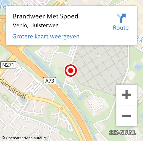 Locatie op kaart van de 112 melding: Brandweer Met Spoed Naar Venlo, Hulsterweg op 2 oktober 2024 16:25