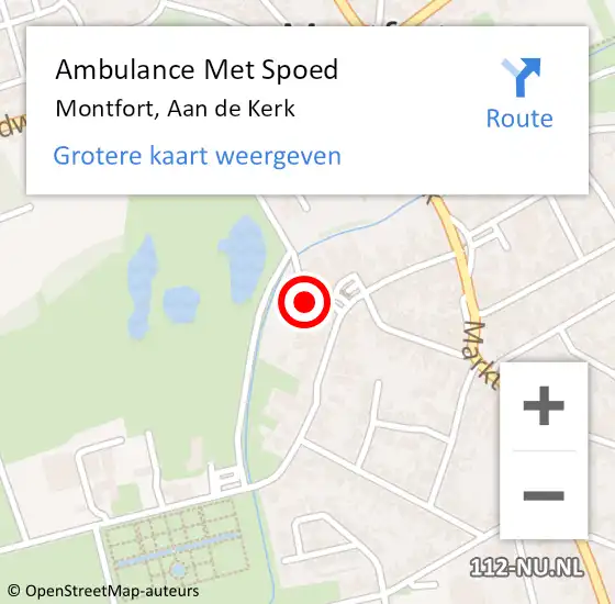 Locatie op kaart van de 112 melding: Ambulance Met Spoed Naar Montfort, Aan de Kerk op 2 oktober 2024 16:53