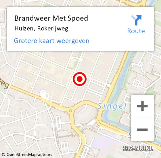 Locatie op kaart van de 112 melding: Brandweer Met Spoed Naar Huizen, Rokerijweg op 2 oktober 2024 17:04