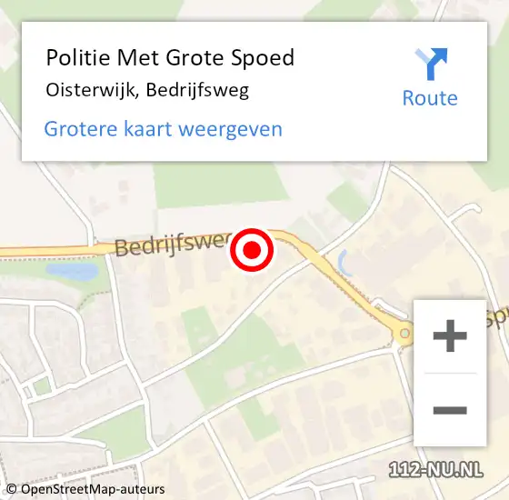 Locatie op kaart van de 112 melding: Politie Met Grote Spoed Naar Oisterwijk, Bedrijfsweg op 2 oktober 2024 17:05