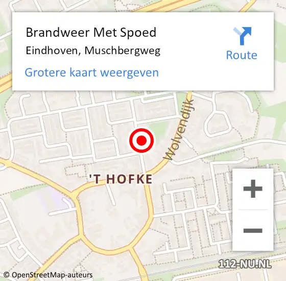 Locatie op kaart van de 112 melding: Brandweer Met Spoed Naar Eindhoven, Muschbergweg op 2 oktober 2024 17:13