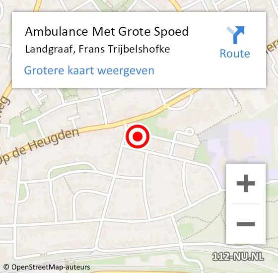 Locatie op kaart van de 112 melding: Ambulance Met Grote Spoed Naar Landgraaf, Frans Trijbelshofke op 22 oktober 2014 03:02