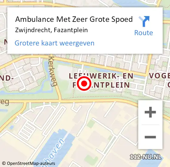 Locatie op kaart van de 112 melding: Ambulance Met Zeer Grote Spoed Naar Zwijndrecht, Fazantplein op 2 oktober 2024 17:47