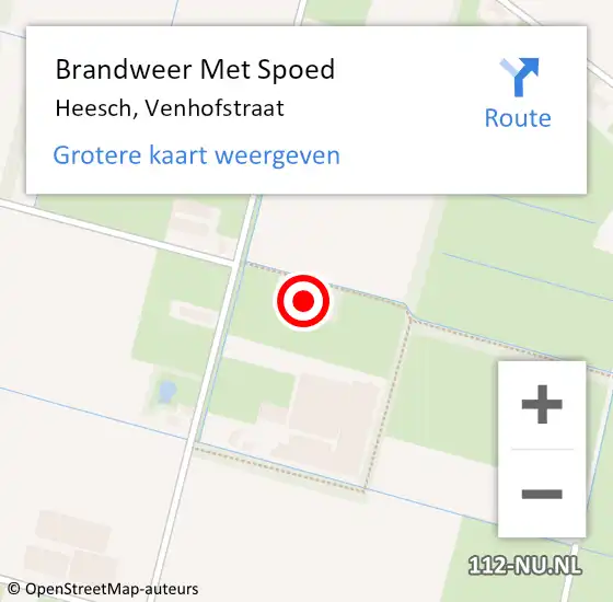 Locatie op kaart van de 112 melding: Brandweer Met Spoed Naar Heesch, Venhofstraat op 2 oktober 2024 17:49