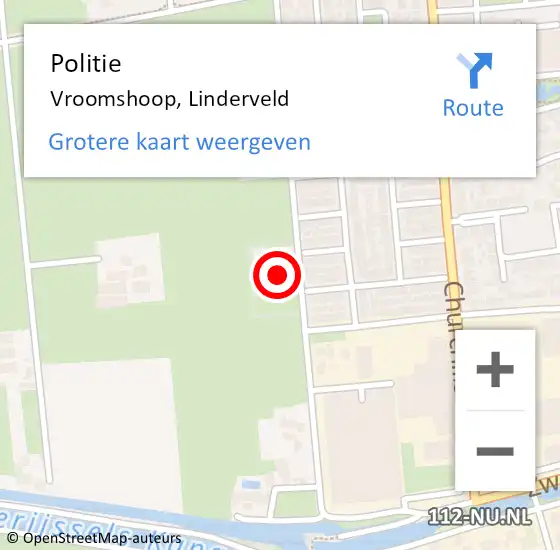 Locatie op kaart van de 112 melding: Politie Vroomshoop, Linderveld op 2 oktober 2024 18:00