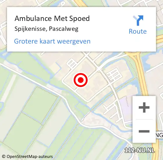 Locatie op kaart van de 112 melding: Ambulance Met Spoed Naar Spijkenisse, Pascalweg op 2 oktober 2024 18:16