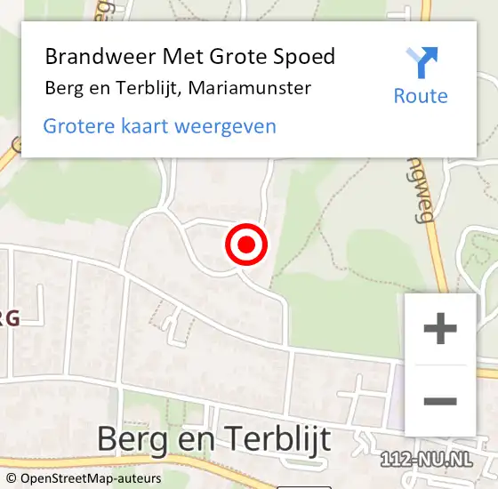 Locatie op kaart van de 112 melding: Brandweer Met Grote Spoed Naar Berg en Terblijt, Mariamunster op 2 oktober 2024 18:39