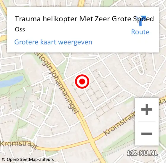 Locatie op kaart van de 112 melding: Trauma helikopter Met Zeer Grote Spoed Naar Oss op 2 oktober 2024 18:46