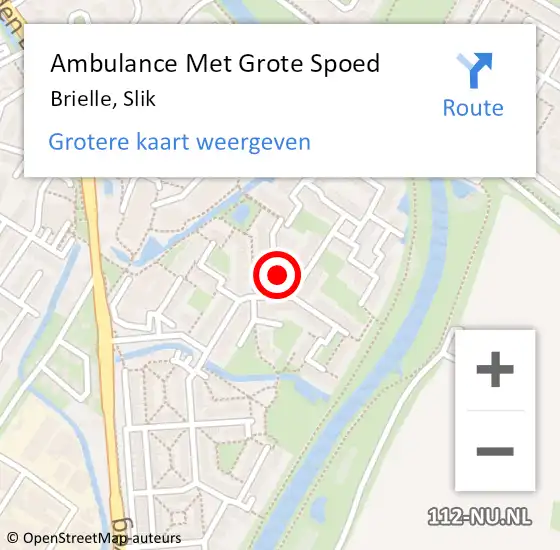 Locatie op kaart van de 112 melding: Ambulance Met Grote Spoed Naar Brielle, Slik op 2 oktober 2024 19:45