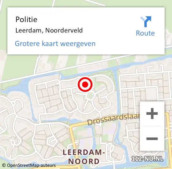 Locatie op kaart van de 112 melding: Politie Leerdam, Noorderveld op 2 oktober 2024 19:54