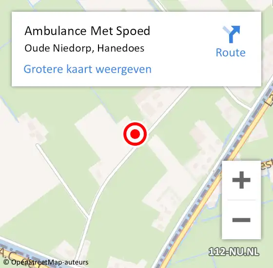 Locatie op kaart van de 112 melding: Ambulance Met Spoed Naar Oude Niedorp, Hanedoes op 2 oktober 2024 20:45