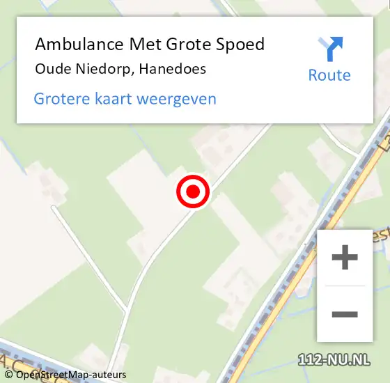 Locatie op kaart van de 112 melding: Ambulance Met Grote Spoed Naar Oude Niedorp, Hanedoes op 2 oktober 2024 21:05