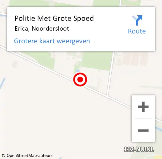 Locatie op kaart van de 112 melding: Politie Met Grote Spoed Naar Erica, Noordersloot op 2 oktober 2024 21:59