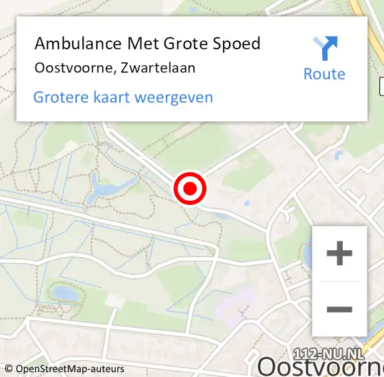 Locatie op kaart van de 112 melding: Ambulance Met Grote Spoed Naar Oostvoorne, Zwartelaan op 2 oktober 2024 22:02