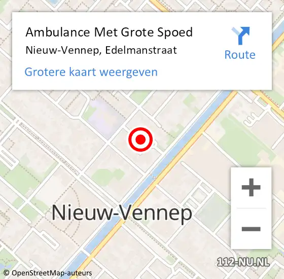 Locatie op kaart van de 112 melding: Ambulance Met Grote Spoed Naar Nieuw-Vennep, Edelmanstraat op 2 oktober 2024 22:14