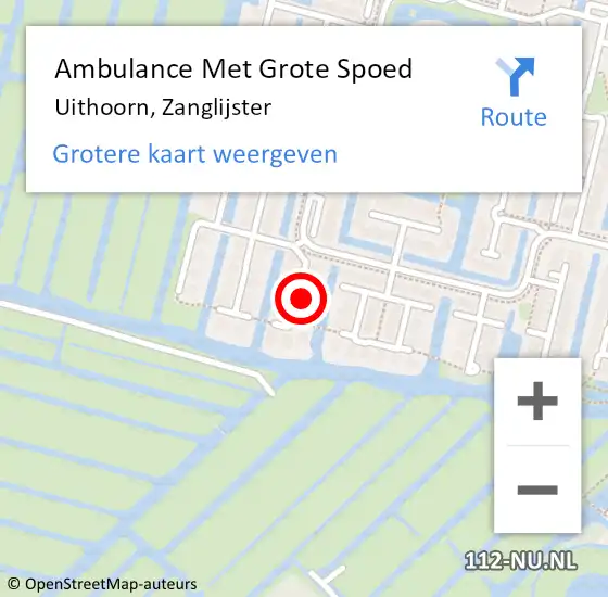 Locatie op kaart van de 112 melding: Ambulance Met Grote Spoed Naar Uithoorn, Zanglijster op 2 oktober 2024 22:31