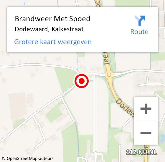 Locatie op kaart van de 112 melding: Brandweer Met Spoed Naar Dodewaard, Kalkestraat op 2 oktober 2024 22:55