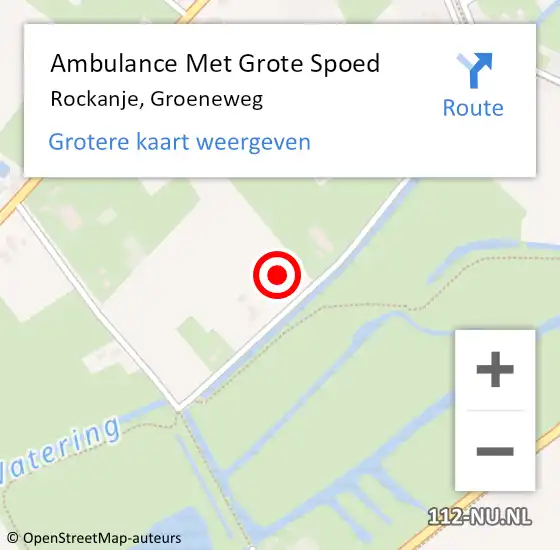 Locatie op kaart van de 112 melding: Ambulance Met Grote Spoed Naar Rockanje, Groeneweg op 3 oktober 2024 01:45