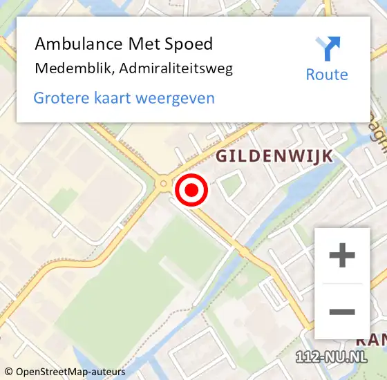 Locatie op kaart van de 112 melding: Ambulance Met Spoed Naar Medemblik, Admiraliteitsweg op 3 oktober 2024 01:59