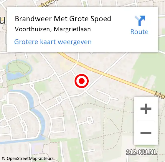 Locatie op kaart van de 112 melding: Brandweer Met Grote Spoed Naar Voorthuizen, Margrietlaan op 3 oktober 2024 02:53