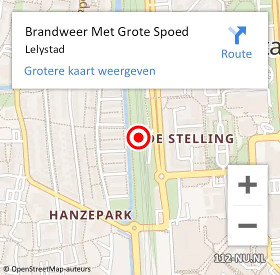 Locatie op kaart van de 112 melding: Brandweer Met Grote Spoed Naar Lelystad op 3 oktober 2024 06:25