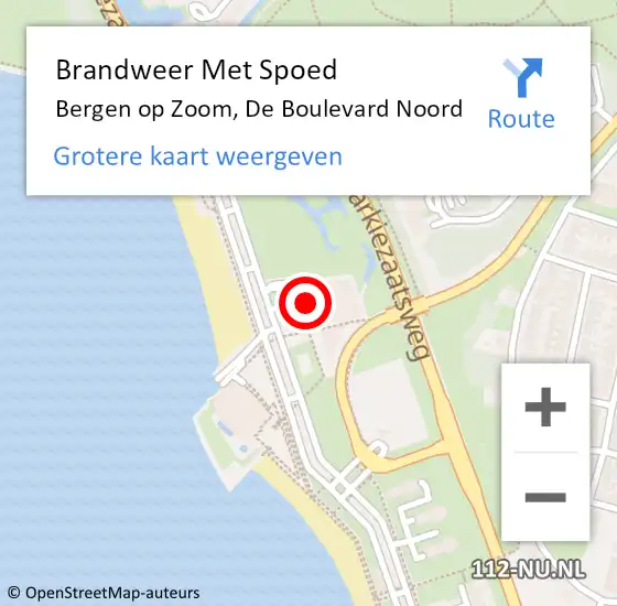 Locatie op kaart van de 112 melding: Brandweer Met Spoed Naar Bergen op Zoom, De Boulevard Noord op 3 oktober 2024 06:26