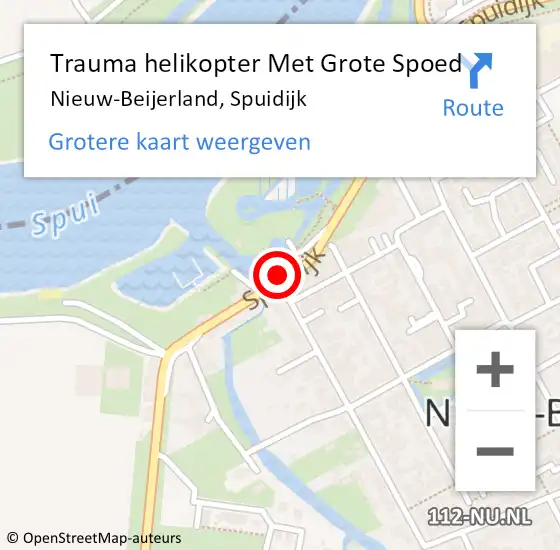 Locatie op kaart van de 112 melding: Trauma helikopter Met Grote Spoed Naar Nieuw-Beijerland, Spuidijk op 3 oktober 2024 06:42