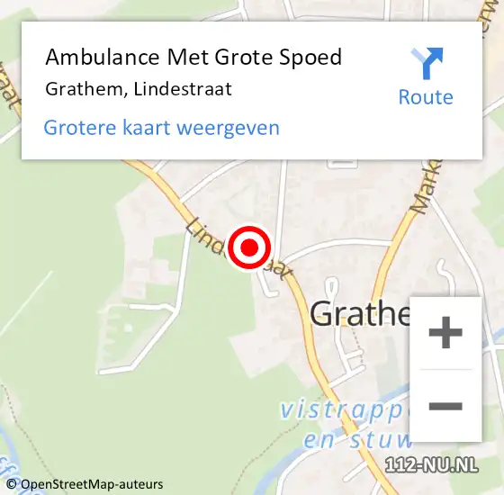 Locatie op kaart van de 112 melding: Ambulance Met Grote Spoed Naar Grathem, Lindestraat op 3 oktober 2024 07:07