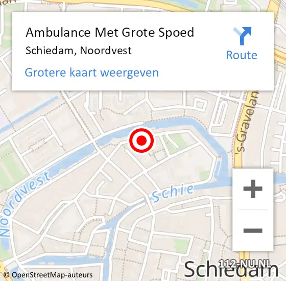 Locatie op kaart van de 112 melding: Ambulance Met Grote Spoed Naar Schiedam, Noordvest op 3 oktober 2024 07:29