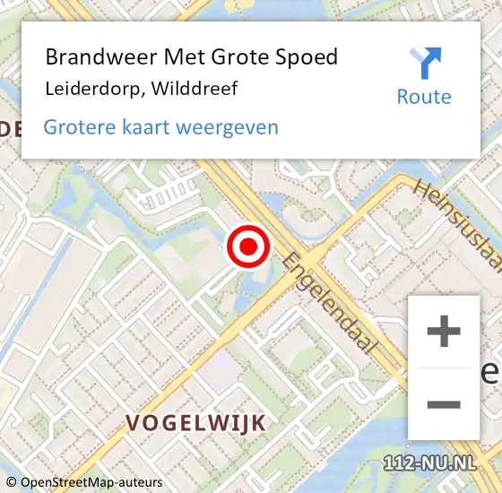 Locatie op kaart van de 112 melding: Brandweer Met Grote Spoed Naar Leiderdorp, Wilddreef op 3 oktober 2024 07:33