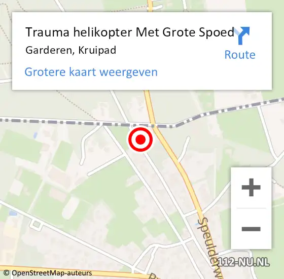 Locatie op kaart van de 112 melding: Trauma helikopter Met Grote Spoed Naar Garderen, Kruipad op 3 oktober 2024 08:00