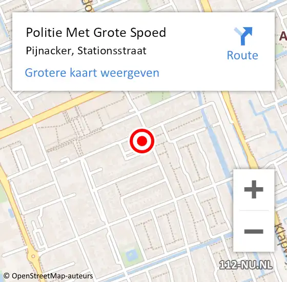 Locatie op kaart van de 112 melding: Politie Met Grote Spoed Naar Pijnacker, Stationsstraat op 3 oktober 2024 08:15