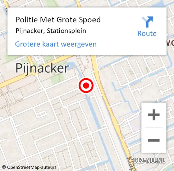 Locatie op kaart van de 112 melding: Politie Met Grote Spoed Naar Pijnacker, Stationsplein op 3 oktober 2024 08:16