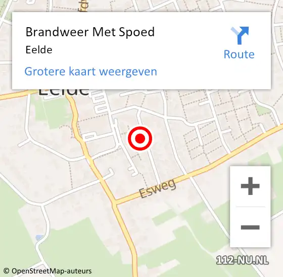 Locatie op kaart van de 112 melding: Brandweer Met Spoed Naar Eelde op 3 oktober 2024 08:51