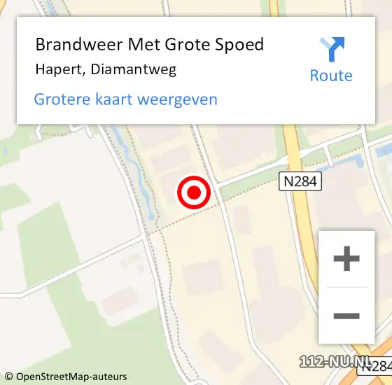 Locatie op kaart van de 112 melding: Brandweer Met Grote Spoed Naar Hapert, Diamantweg op 3 oktober 2024 09:20