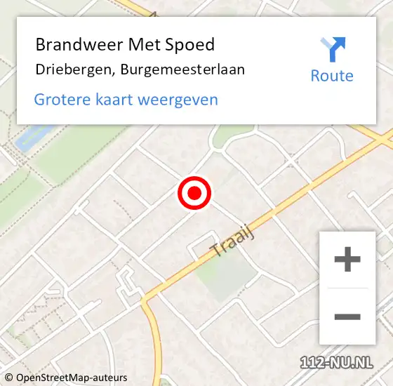 Locatie op kaart van de 112 melding: Brandweer Met Spoed Naar Driebergen, Burgemeesterlaan op 22 oktober 2014 06:50