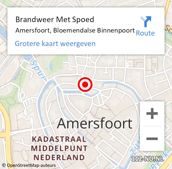 Locatie op kaart van de 112 melding: Brandweer Met Spoed Naar Amersfoort, Bloemendalse Binnenpoort op 3 oktober 2024 09:58