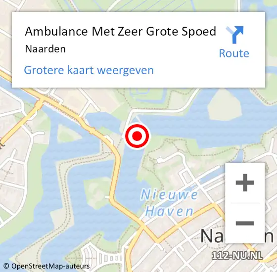 Locatie op kaart van de 112 melding: Ambulance Met Zeer Grote Spoed Naar Naarden op 3 oktober 2024 10:13