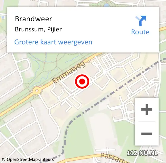 Locatie op kaart van de 112 melding: Brandweer Brunssum, Pijler op 3 oktober 2024 10:16