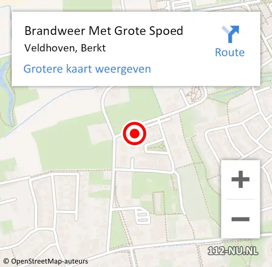 Locatie op kaart van de 112 melding: Brandweer Met Grote Spoed Naar Veldhoven, Berkt op 3 oktober 2024 10:48