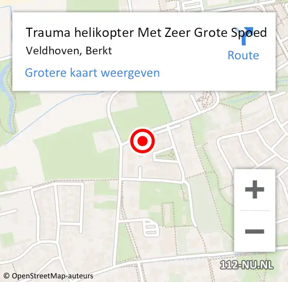 Locatie op kaart van de 112 melding: Trauma helikopter Met Zeer Grote Spoed Naar Veldhoven, Berkt op 3 oktober 2024 10:49