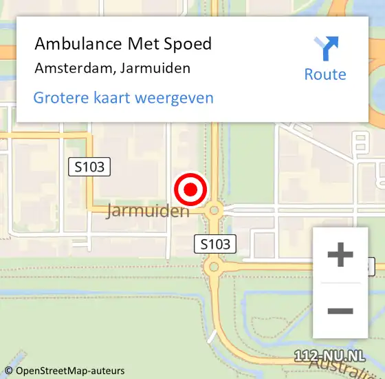 Locatie op kaart van de 112 melding: Ambulance Met Spoed Naar Amsterdam, Jarmuiden op 3 oktober 2024 11:54