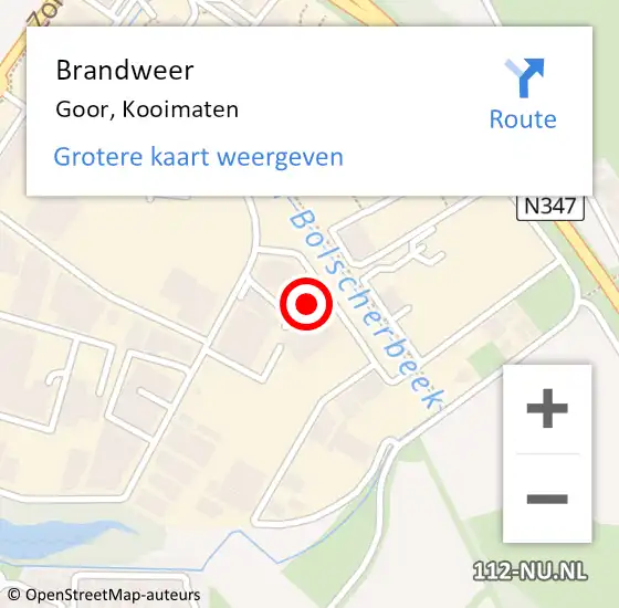 Locatie op kaart van de 112 melding: Brandweer Goor, Kooimaten op 3 oktober 2024 11:54