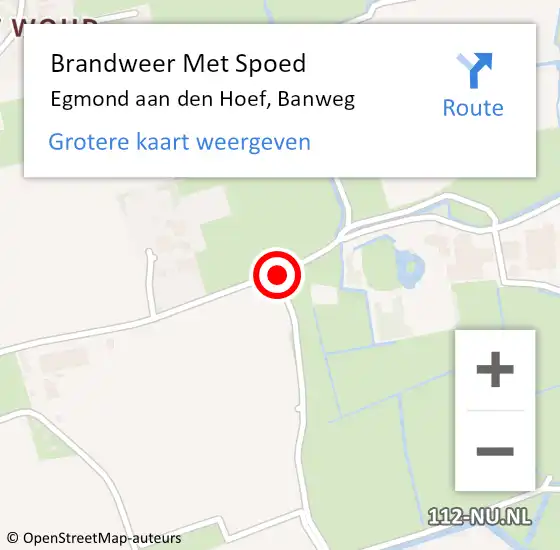 Locatie op kaart van de 112 melding: Brandweer Met Spoed Naar Egmond aan den Hoef, Banweg op 22 oktober 2014 07:27