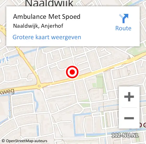 Locatie op kaart van de 112 melding: Ambulance Met Spoed Naar Naaldwijk, Anjerhof op 3 oktober 2024 12:43