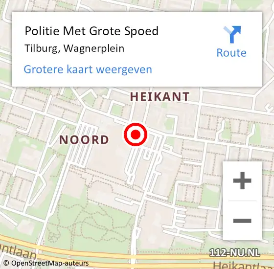 Locatie op kaart van de 112 melding: Politie Met Grote Spoed Naar Tilburg, Wagnerplein op 3 oktober 2024 12:45